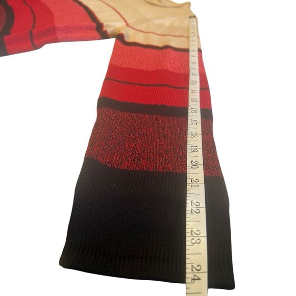 Emma James Y2K Striped Sweater M Cozy Knit Red Beige Black Vintage Spring - Picture 6 of 12